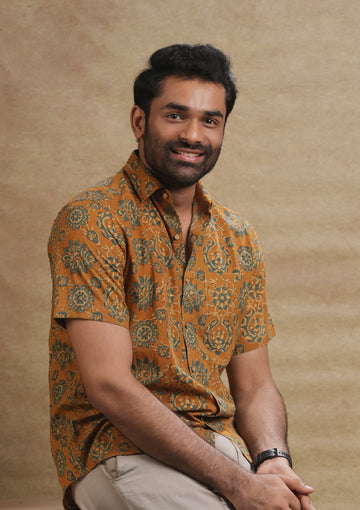 Yellow Kalamkari shirt