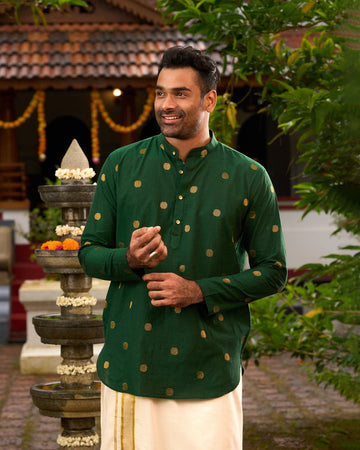 Bottle Green Men's Kurta - Short