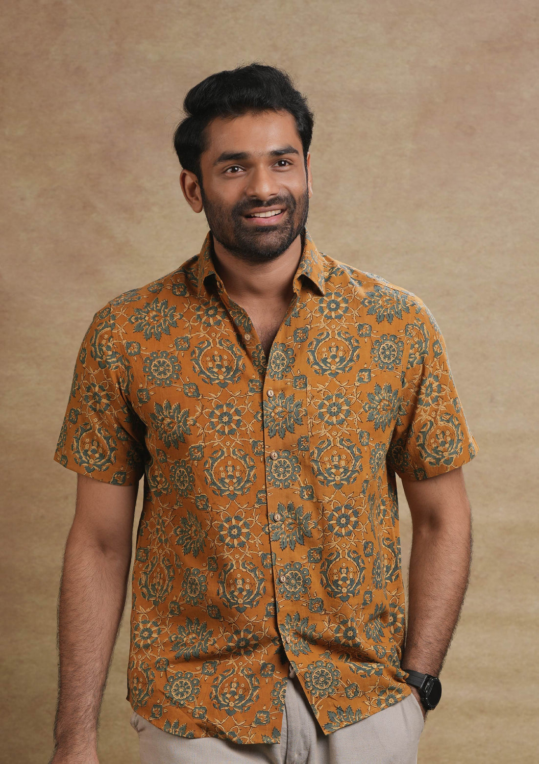 Yellow Kalamkari shirt