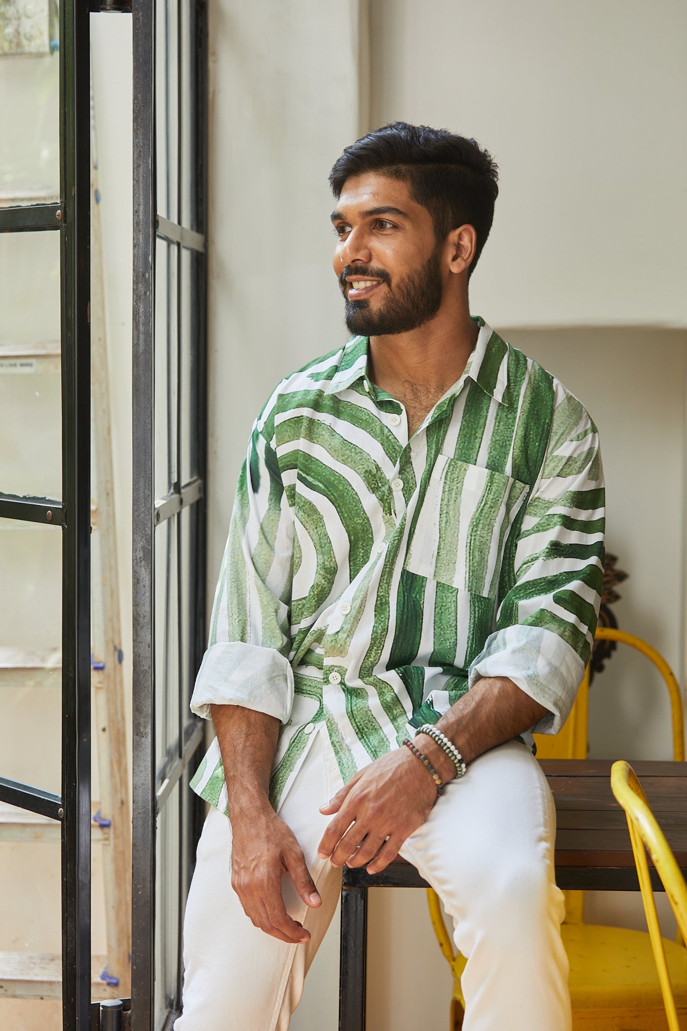 Burano Cotton Men's Shirt Green