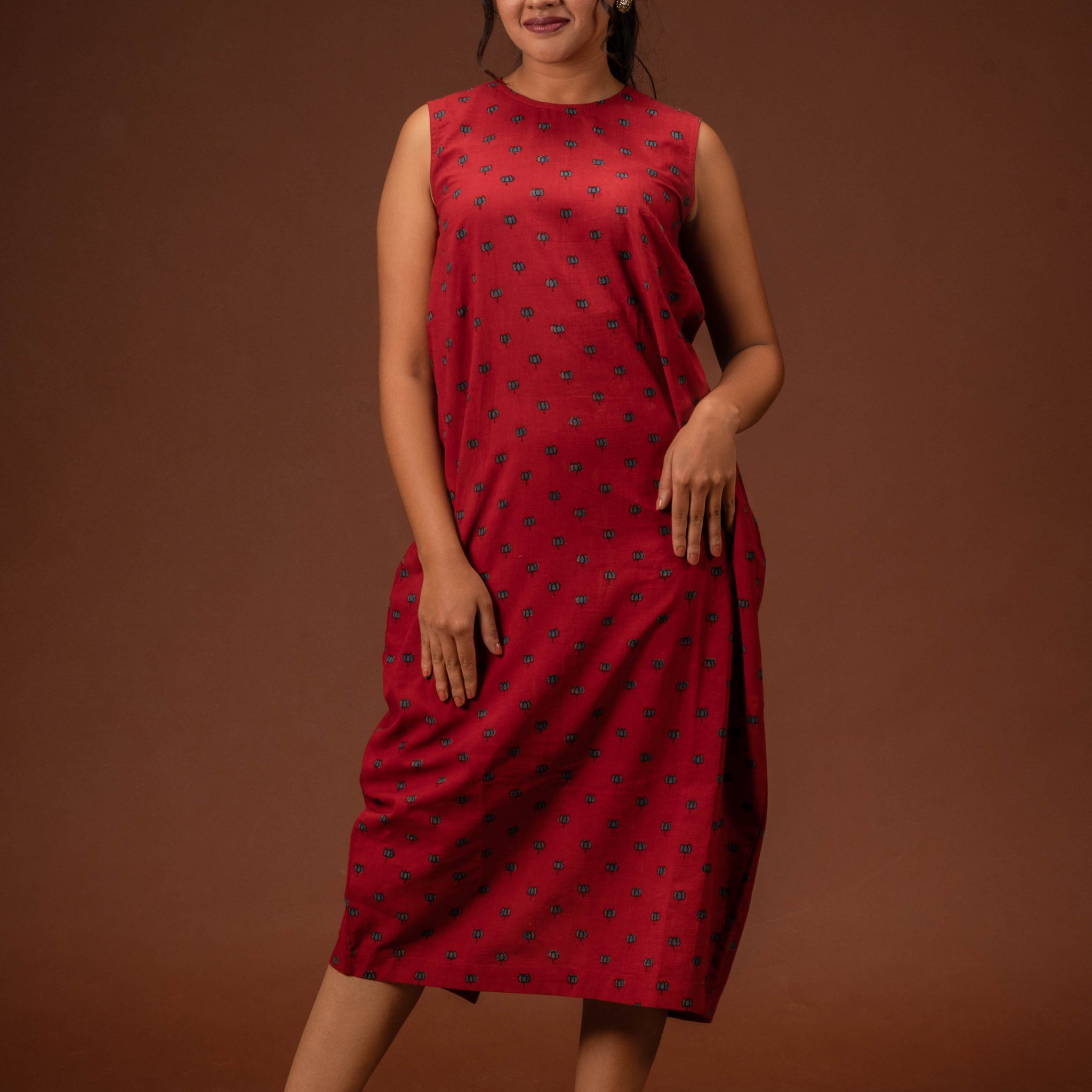 red cocoon dress Red Cocoon